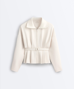 Oysho Куртка с ремнем, светлый серо-коричневый