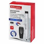 Маркер стираемый на магните со стирателем для белой доски ЧЕРНЫЙ, BRAUBERG "UNIVERSAL", 3 мм, 152490