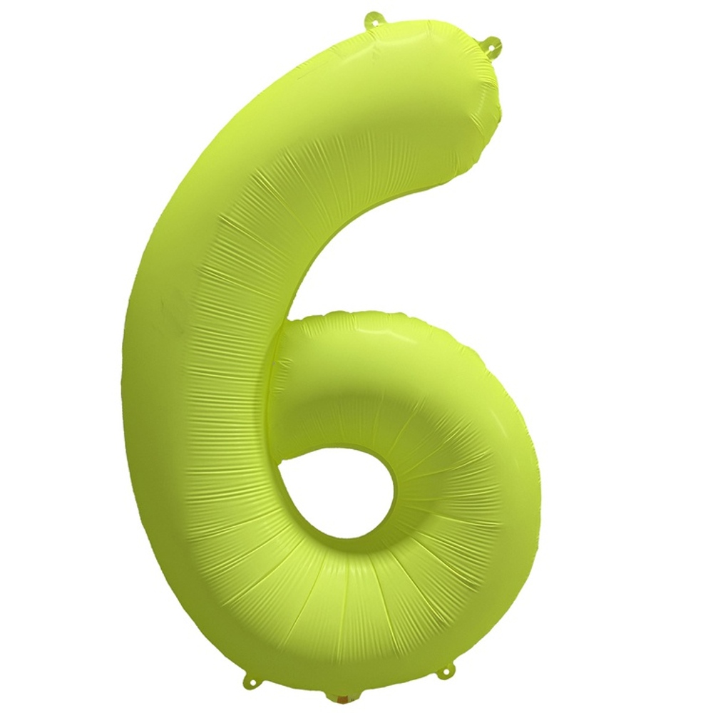 Шар фольгированный Цифра 6 101 см (Желтый)
