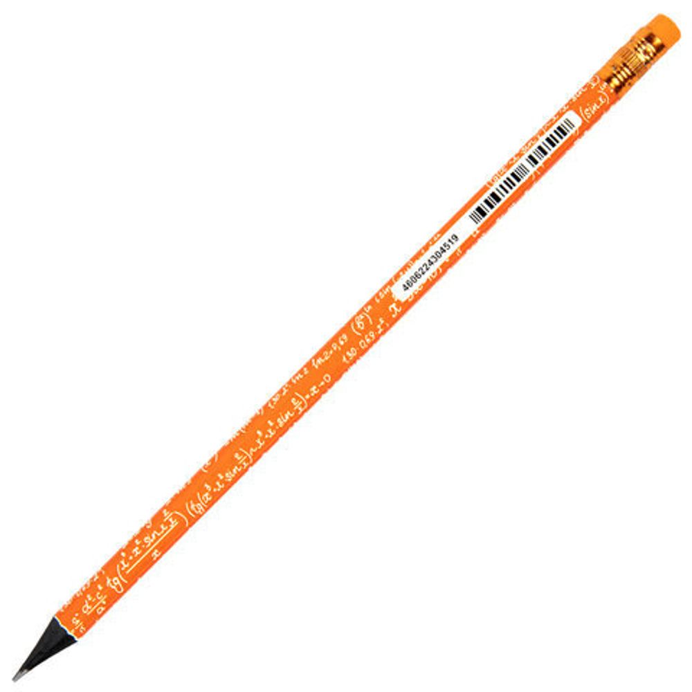 Карандаш чернографитный BRAUBERG "EXAM", 1 шт., HB, с ластиком, корпус ассорти, 181753