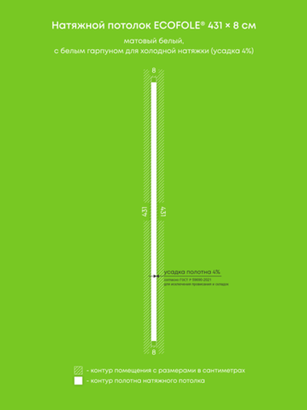 Матовый натяжной потолок 0.3 м2