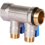 Коллектор отсекающий 1х1/2 2 выхода синий STOUT SMB-6211-011202