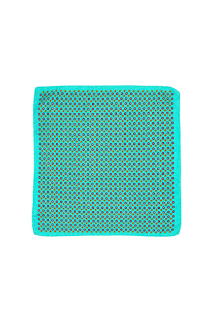 Шёлковый платок в карман пиджака мятного цвета