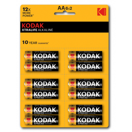 Батарейки Kodak LR6-12BL perforated (6x2BL) XTRALIFE Alkaline [KAA-2x6 perf]