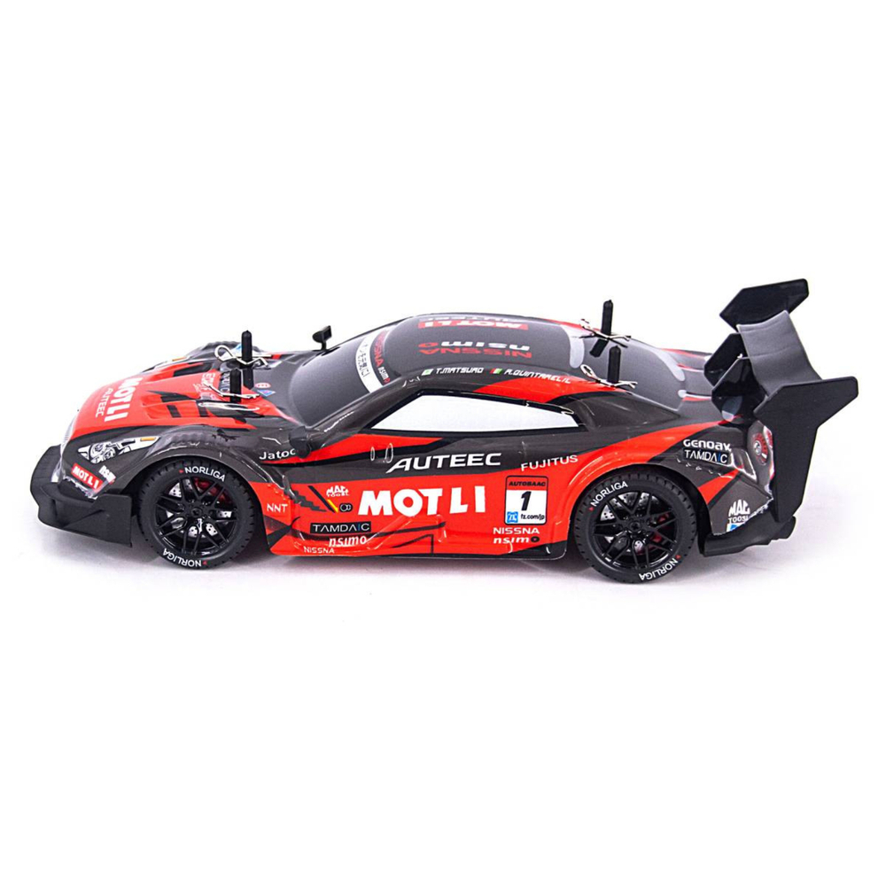 Радиоуправляемая машина для дрифта Nissan GTR R35 (свет, пар, 4WD 1:14) - RC-18B-1 красно-черный