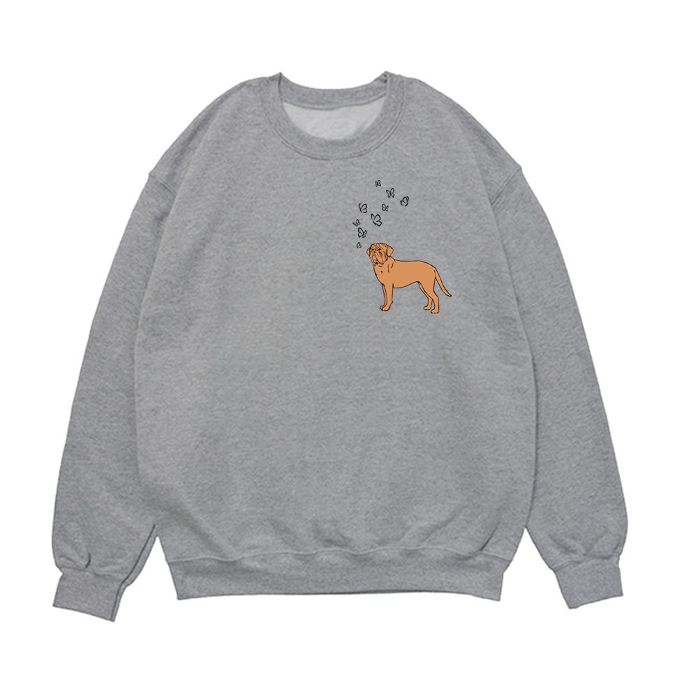 Свитшот "Бордоский дог и бабочки"