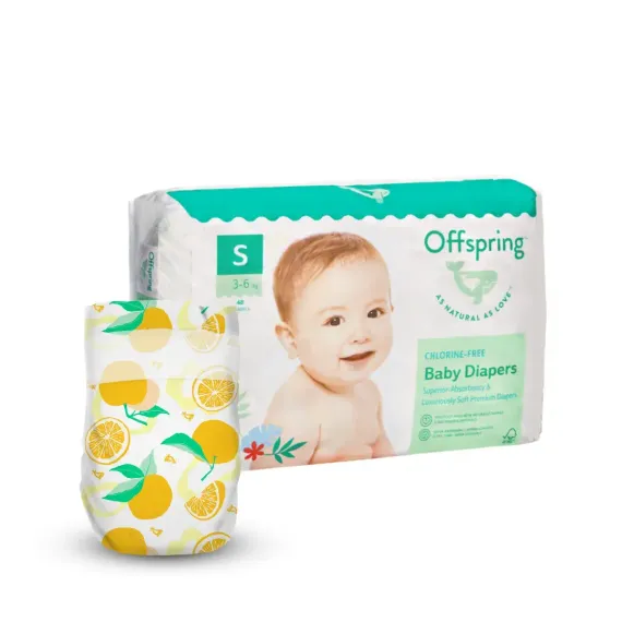 Подгузники Offspring S 3-6 кг, 48 шт, апельсины