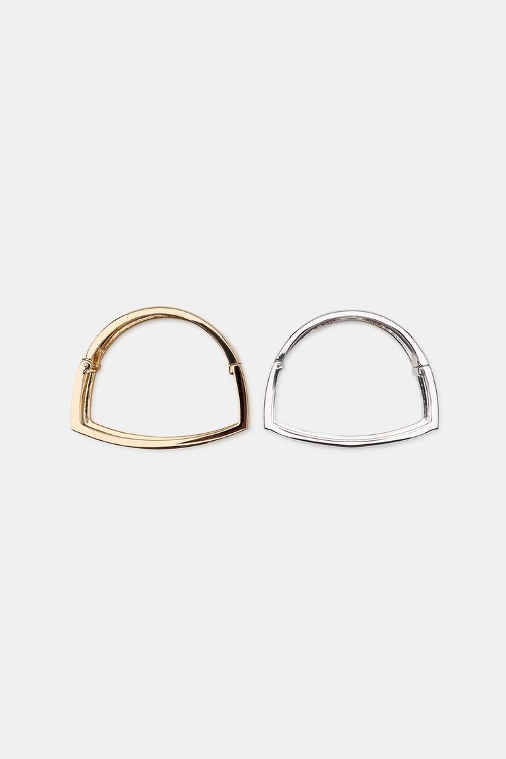 ZARA НАБОР ИЗ ДВУХ МЕТАЛЛИЧЕСКИХ БРАСЛЕТОВ, ЗОЛОТОЙ/СЕРЕБРЯНЫЙ