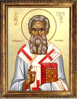 Парфений Лампсакийский, преподобный епископ. Икона на холсте 30х40 см в раме