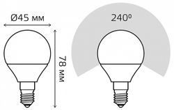 Лампа светодиодная Gauss LED Elementary Globe E14 8Вт 4100K 53128