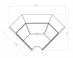 Гастрономическая витрина BAVARIA 4 Carboma GC110 VV-6-1 внутренний угол (версия 2.0) (без боковин)