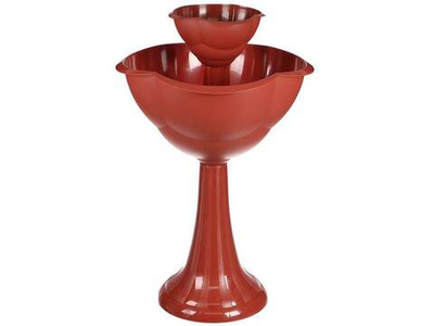 Кашпо 2-х ярусное на высокой стойке терракот