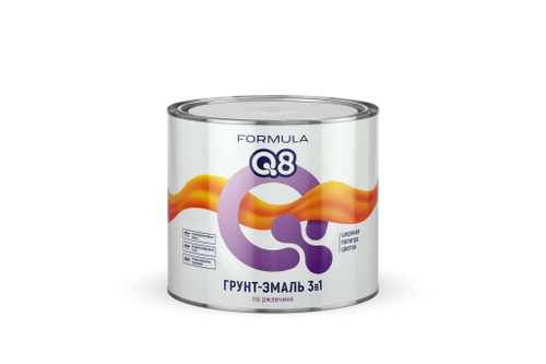 ГРУНТ- ЭМАЛЬ ПО РЖАВЧИНЕ "FORMULA Q8" матовая,  ГОЛУБАЯ  1,9 КГ (1/6), 52025