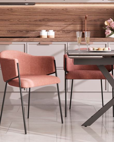 Стул обеденный Sheep шенилл пыльно-розовый