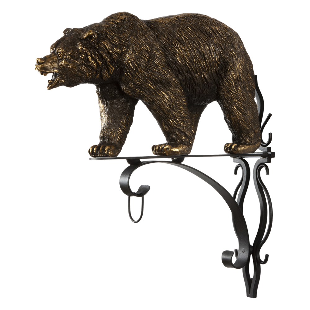 Кронштейн для цветов Медведь Велес Бронза