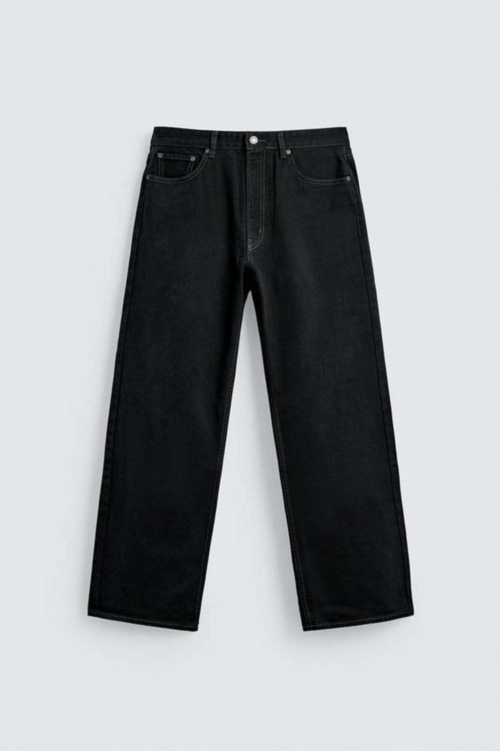 ZARA ДЖИНСЫ СВОБОДНОГО КРОЯ, ТЕМНЫЙ АНТРАЦИТ