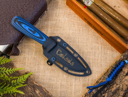 Туристический нож Colada AUS-10Co (Cryo) StoneWash Black-Blue G10