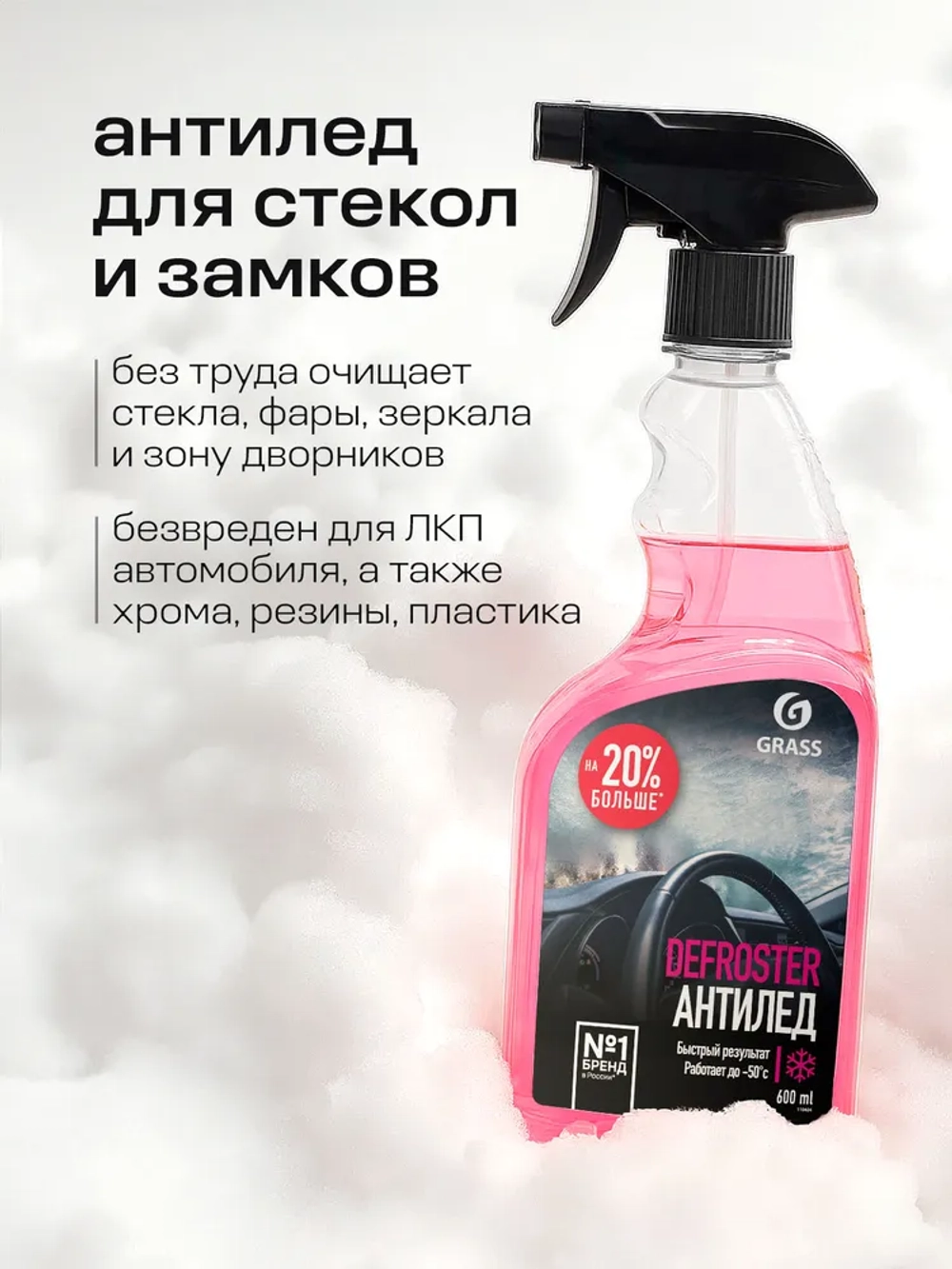 GRASS Defroster Размораживатель стекол авто антилед 600 мл