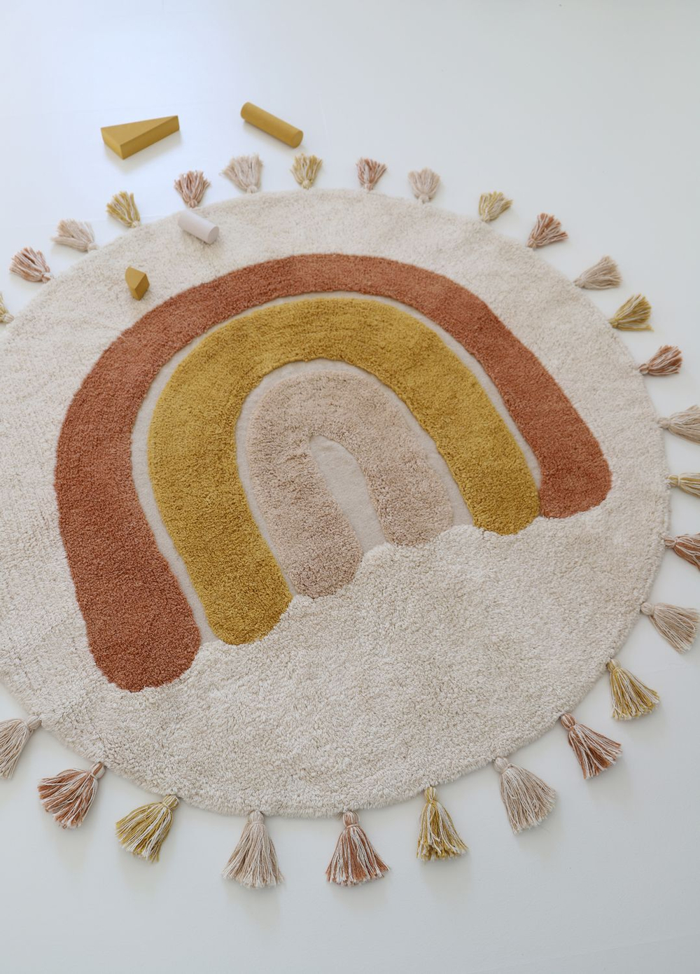 Стираемый коврик Nattiot Rainbow Toffee (Ø110 см), хлопок, мультиколор