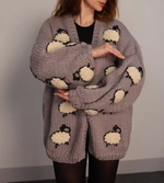 Кардиган из шерсти MIRSTORES с связанными барашками