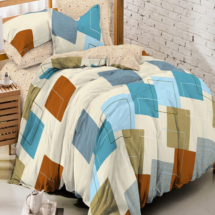 Комплект постельного белья "ВЛ. ЗАПЛАТКИ", поплин, 100% хлопок, Россия.