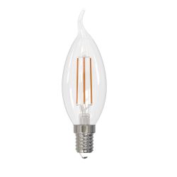 LED-CW35-6W-3000K-E14-CL-SLF Лампа светодиодная. Форма свеча на ветру. прозрачная. Теплый белый свет 3000К. ТМ Volpe