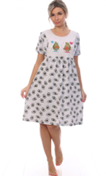 [m]Сорочка для кормящих х/б кор.рукав С-2699