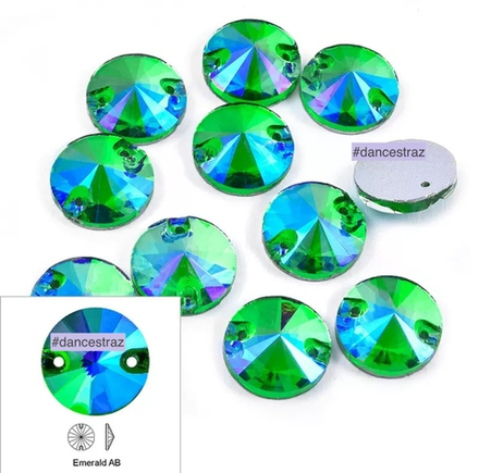 Стразы пришивные, Rivoli, Light Peridot AB, A3-P47, 18mm, (20 ea/pkg), (F2)