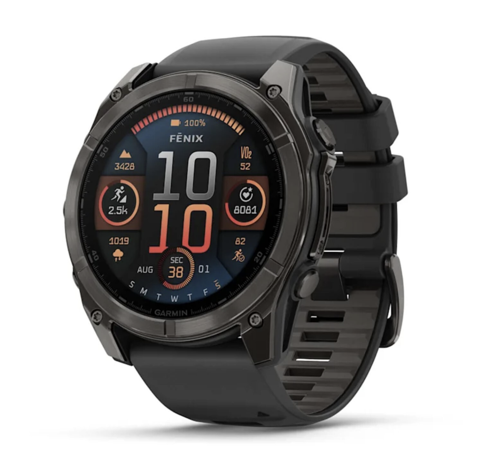 Умные часы Garmin Fenix 8 Amoled 51mm, Sapphire Lens, Carbon Gray DLC Titanium + Black Silicone Band
