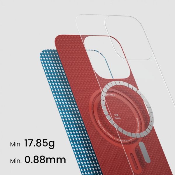 Чехол Pitaka Ultra-Slim для iPhone 16 Pro Max, Голубой | Ocean Blue