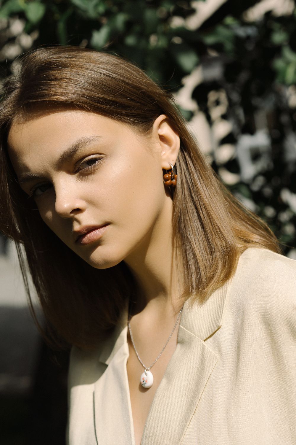 Подвес Цветок mini, коричневый, керамика