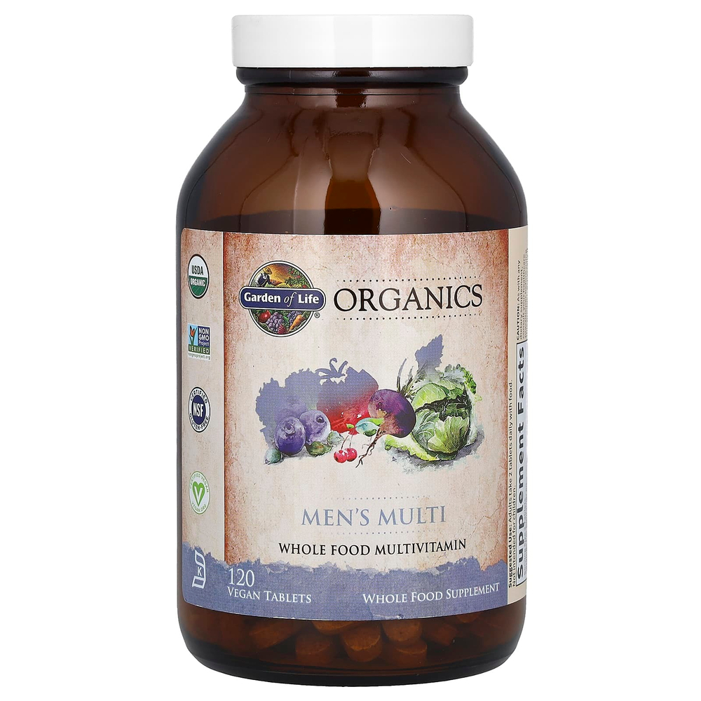 Garden of Life, MyKind Organics, мультивитамины для мужчин, 120 веганских таблеток