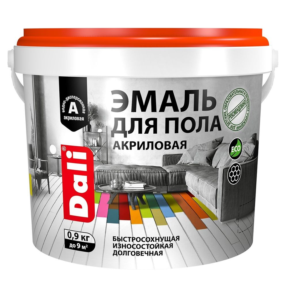 Эмаль д/пола  акриловая  DALI  дуб  0,9кг (Рогнеда) * НОВИНКА