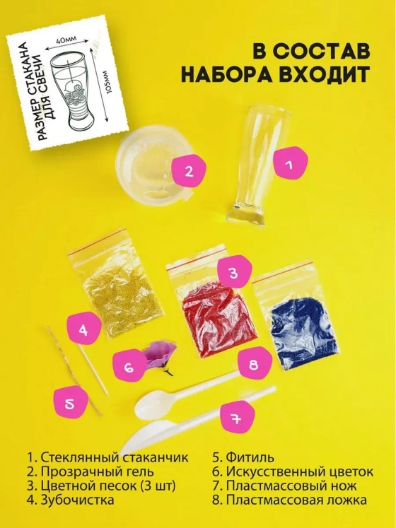 Набор для создания гелевых свечей Цветочное сияние