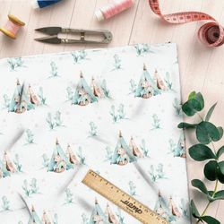 Ткань габардин сказочные вигвамы