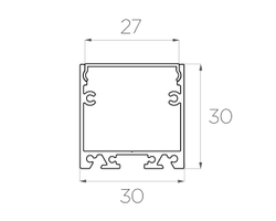 Профиль накладной алюминиевый LC-LP-3030-2 Anod