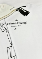 Лонгслив CROSS белого цвета - District Style / "На районе"