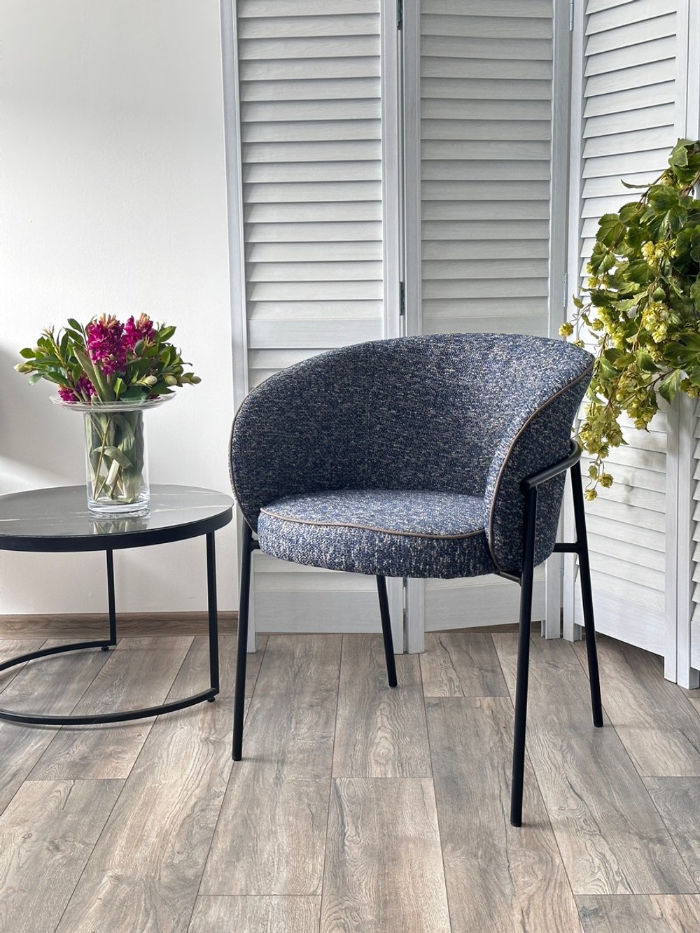 Стул М-City DISAUR Густ (Gust) Стальной Синий 330, Черный каркас