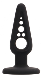 Черная анальная пробка 4 Inch Hollow №4 - 10 см. (Цвет: черный)
