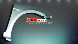 Крыло правое голубое Hyundai Solaris 1 2010-2014