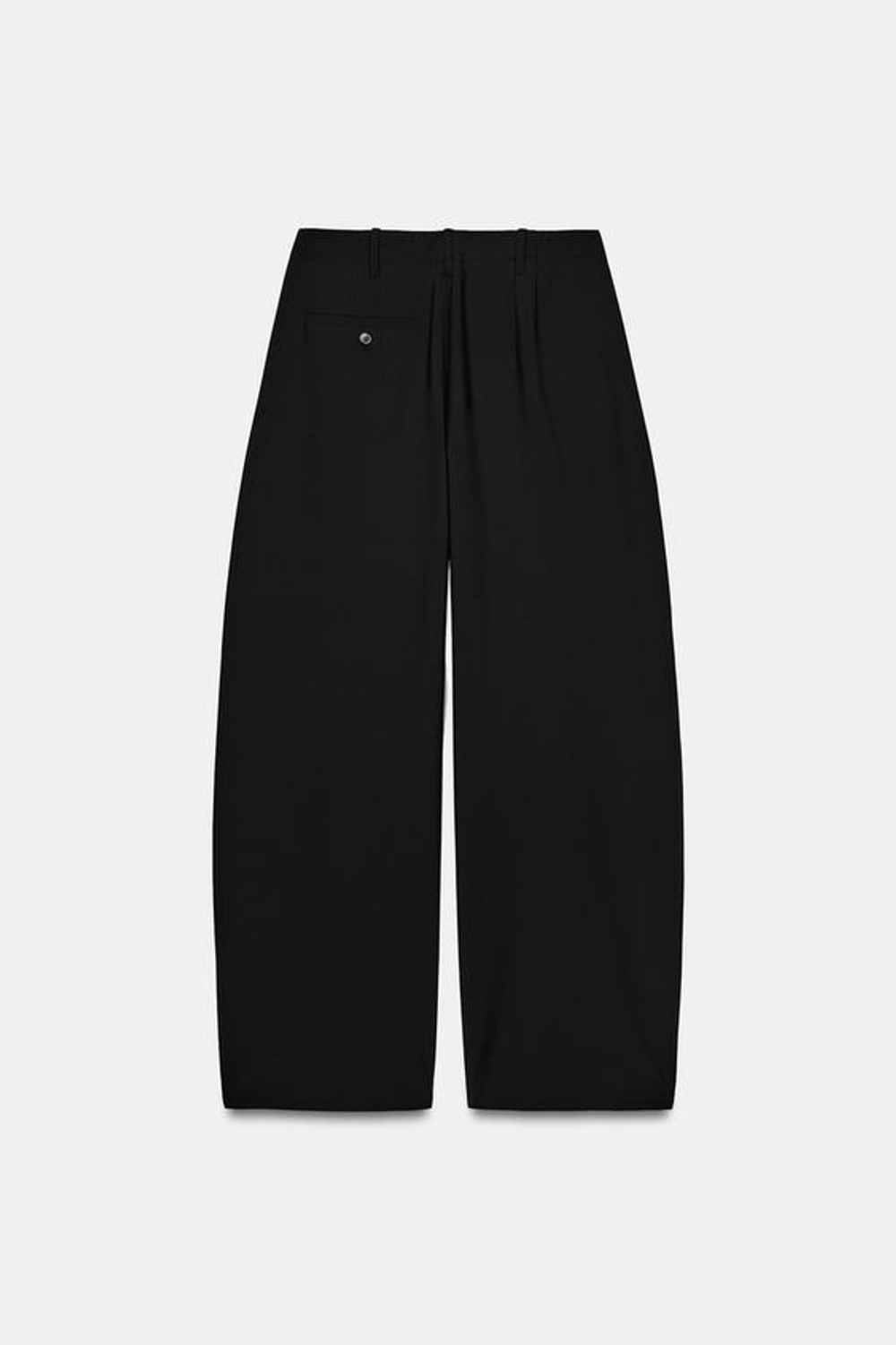 ZARA БРЮКИ WIDE LEG С ЗАЩИПАМИ — ZW COLLECTION, ЧЕРНЫЙ