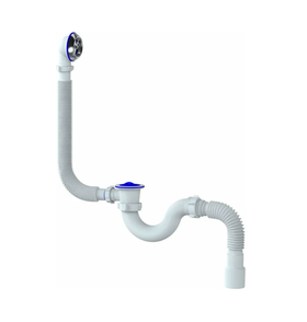 Обвязка на ванну Unicorn 1 1/2х40, с пластиковым выпуском и переливом, с гофрой 40х40/50 S32P