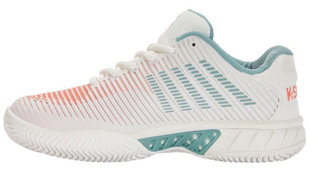 Женские Кроссовки теннисные K-Swiss Hypercourt Express 2 HB - blanc de blanc/nile blue/desert flower