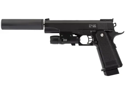 Пистолет пневматический Stalker SA5.1S Spring (Hi-Capa 5.1) +ПБС +ЛЦУ (SA-3307151S)