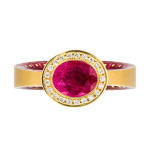 Кольцо с Рубином и Бриллиантами, Эмаль, R0177-72/2