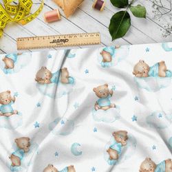 Ткань флис сонные медвежата