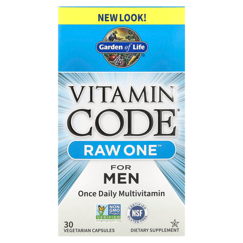 Garden of Life, Vitamin Code®, RAW One ™, мультивитамины для мужчин для приема один раз в день, 30 вегетарианских капсул