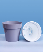 Кашпо для цветов пластиковое 9л d-27,5см «Порто» со вставкой серый шёлк