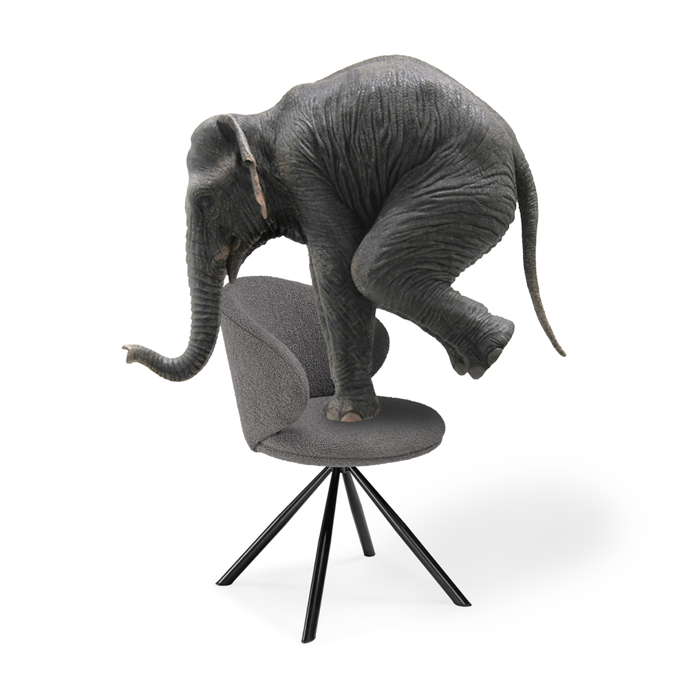 Стул на металлокаркасе Woodville Solomon крутящийся gray, black