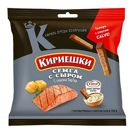 Кириешки Heinzn+соус Семга с сыром с соусом тартар 60 гр